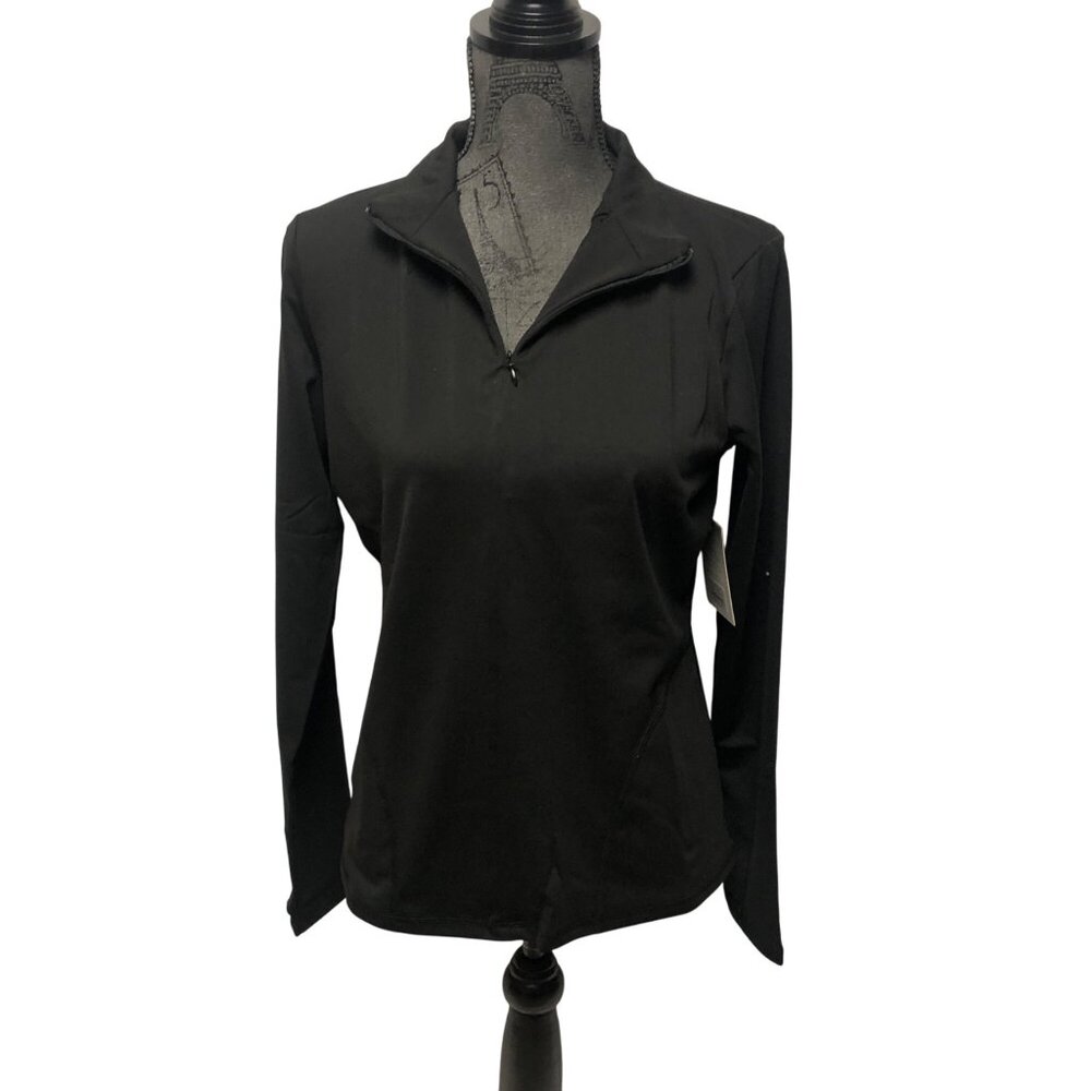Shadow Sport Pullover Womens Size Medium Black Long Sleeve Activewear NEW